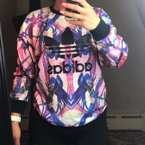 Adidas floral crew neck